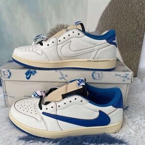 Travis Scott x Fragment x Jordan 1 low military blue